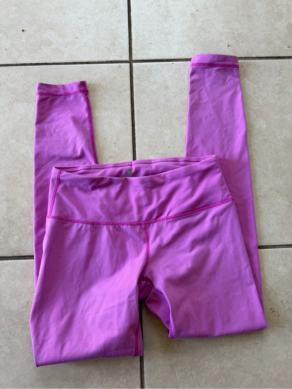 90 Degree by Reflex Pink High-Waisted Athletic Workout Leggings - Size Small